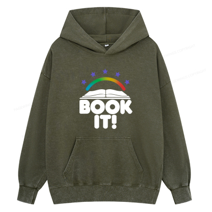 Pagewings Book It Unisex Washed Hoodie