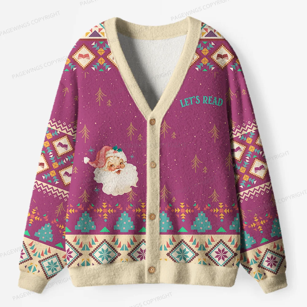 Pagewings Let's Read Unisex Ugly Cardigan Sweaters