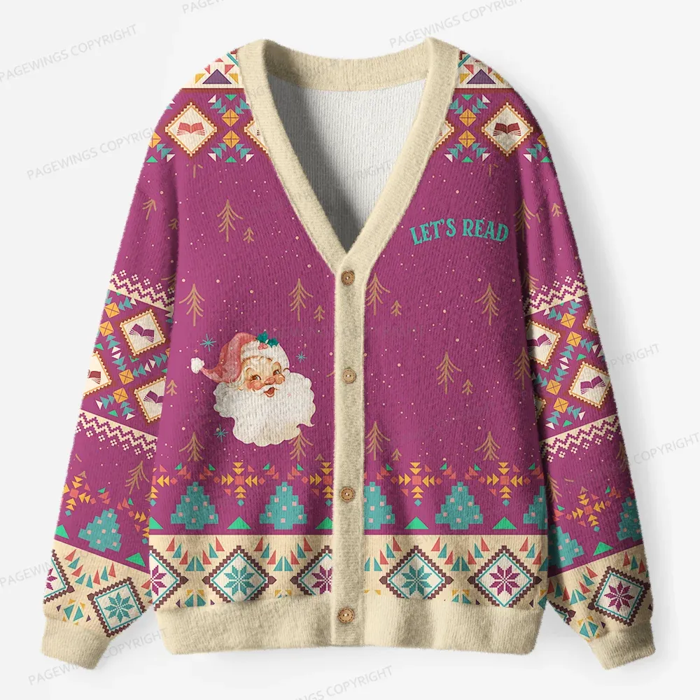 Pagewings Let's Read Unisex Ugly Cardigan Sweaters