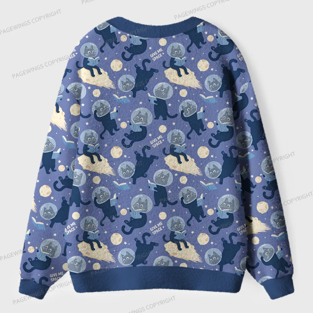 Pagewings Give Me Space Unisex Ugly Cardigan Sweaters