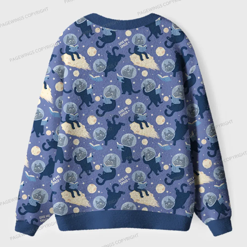 Pagewings Give Me Space Unisex Ugly Cardigan Sweaters