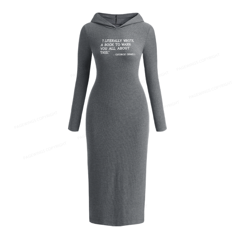 Pagewings I Literally Wrote A Book To Warn Hooded Knit Dress