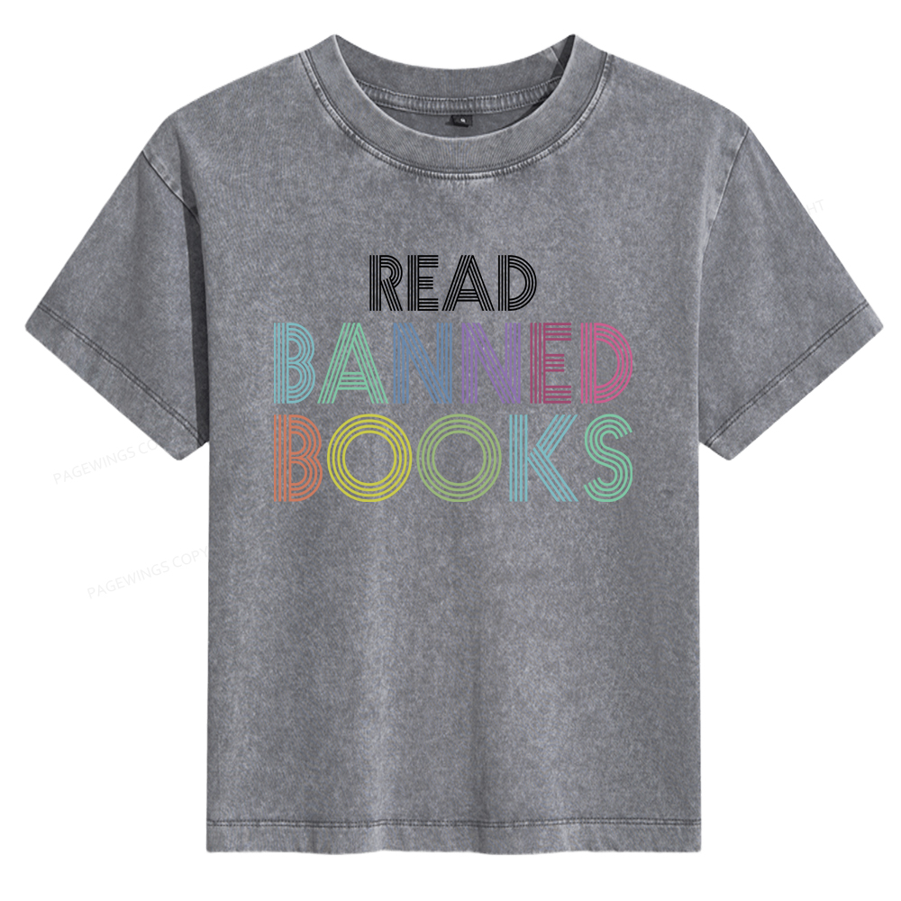 Pagewings Read Banned Books Women's Washed T-shirt