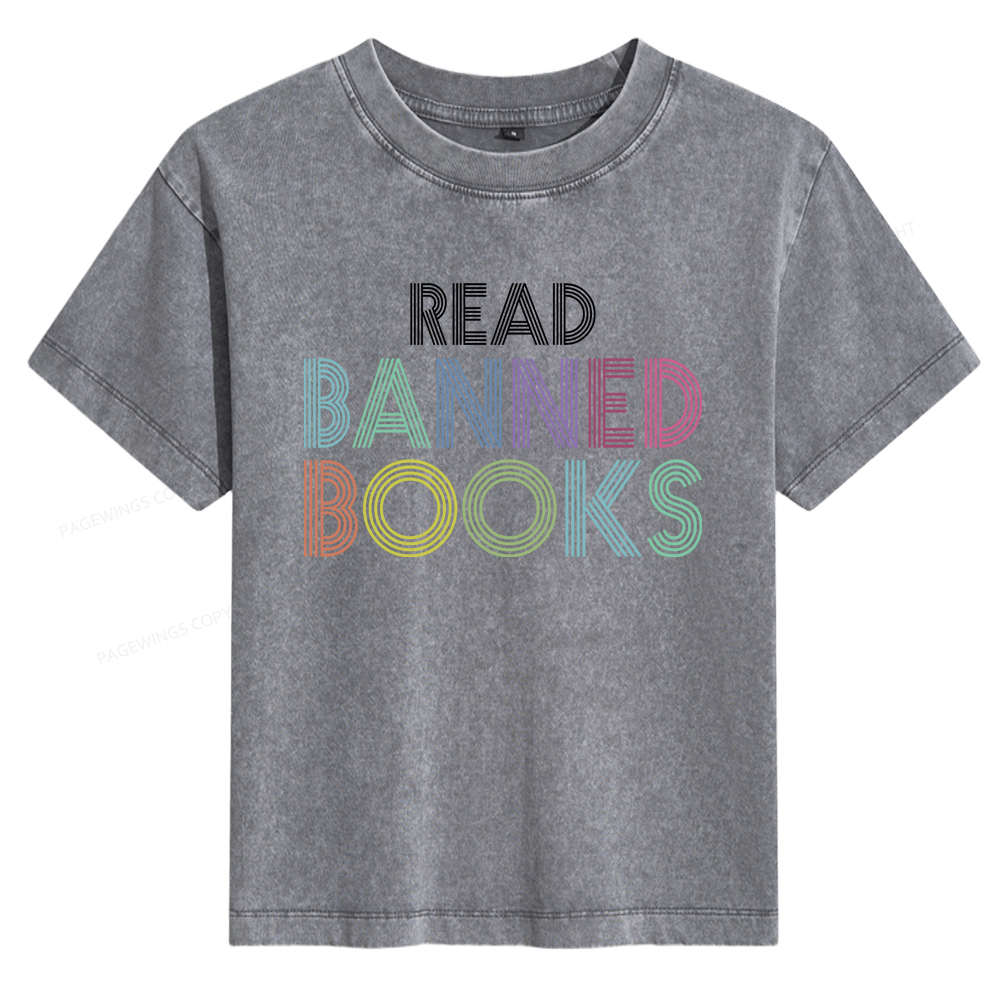 Pagewings Read Banned Books Women's Washed T-shirt