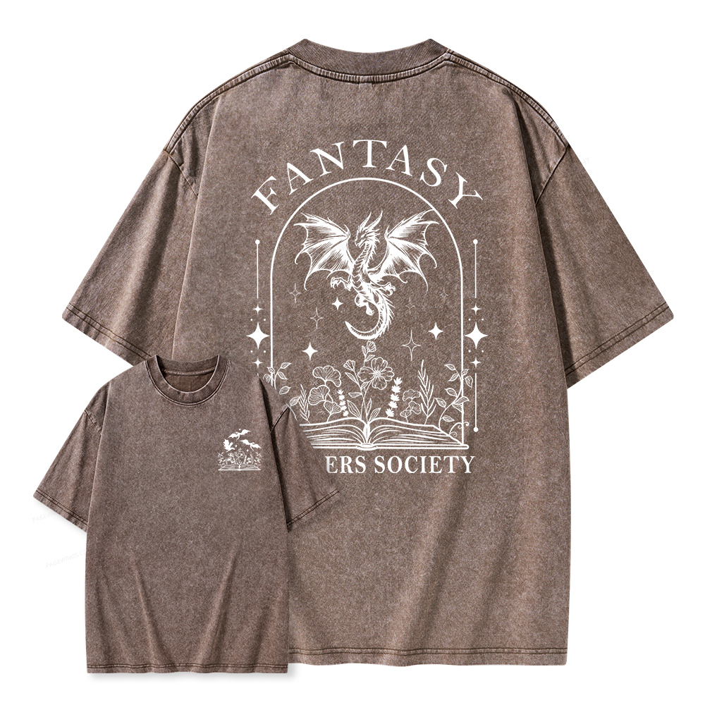 Pagewings Fantasy Reader Society Unisex Washed T-shirt