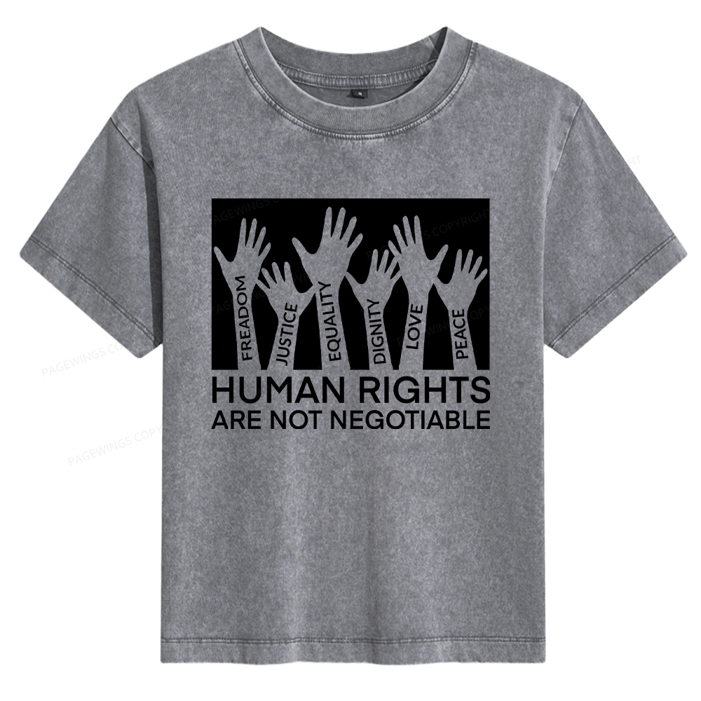 Pagewings Human Rights Are Not Negotiable Women's Washed T-shirt