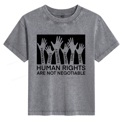 Pagewings Human Rights Are Not Negotiable Women's Washed T-shirt