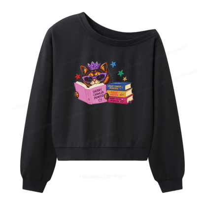 Pagewings Sci Fi Book Lover Women Off Shoulder Sweatshirt