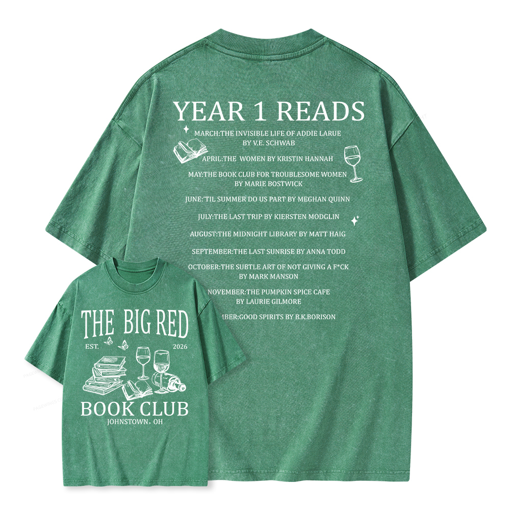 Pagewings Personalized Book Club Unisex Washed T-shirt