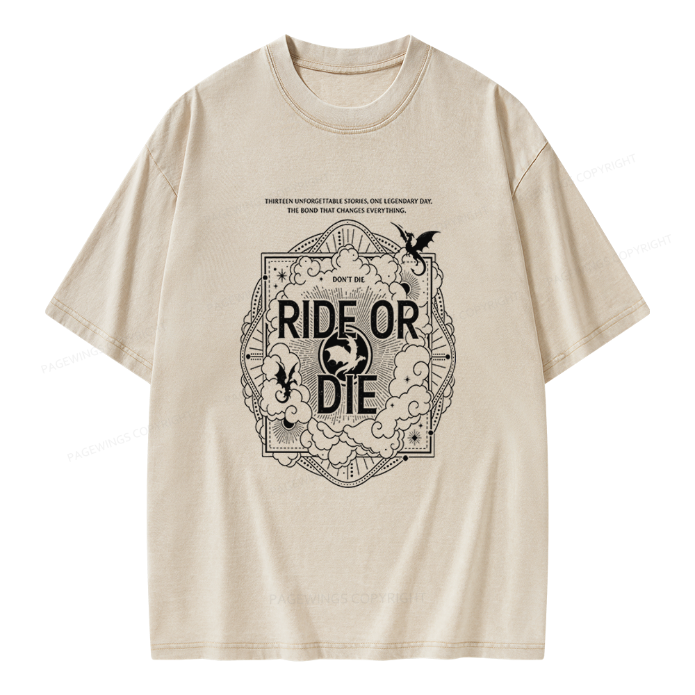 Pagewings Ride or Die Unisex Washed T-shirt