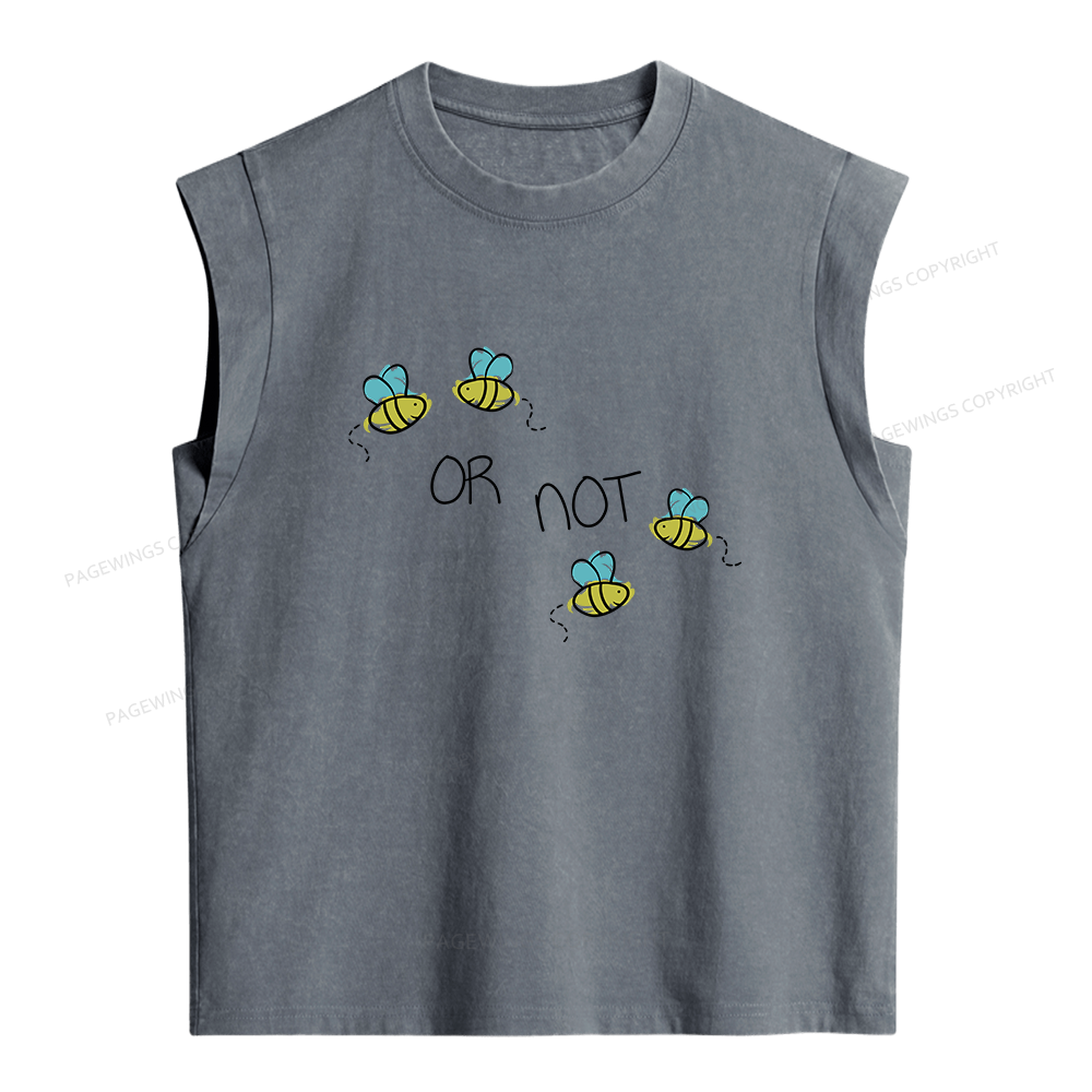 Pagewings Two Bee or Not Two Bee Women's Washed Tank Top