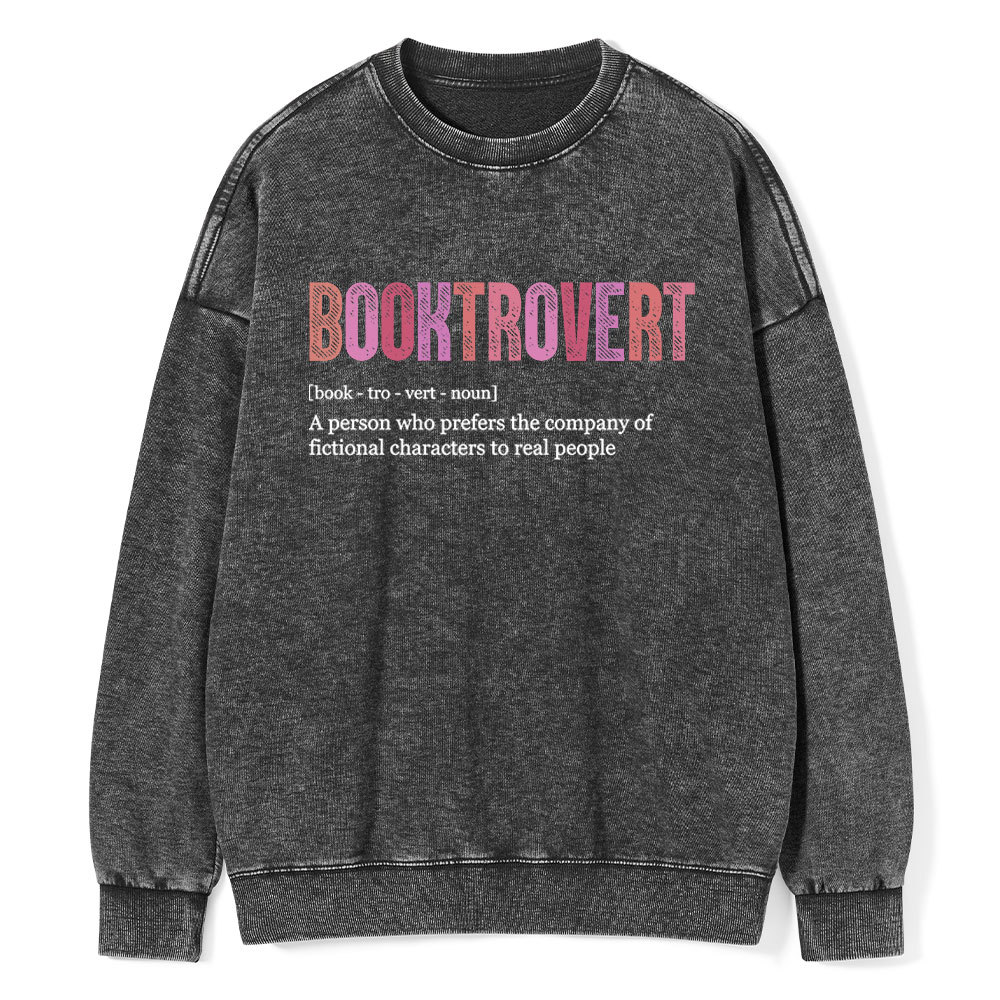 Pagewing Funny Book Lover Unisex Washed Sweatshirt
