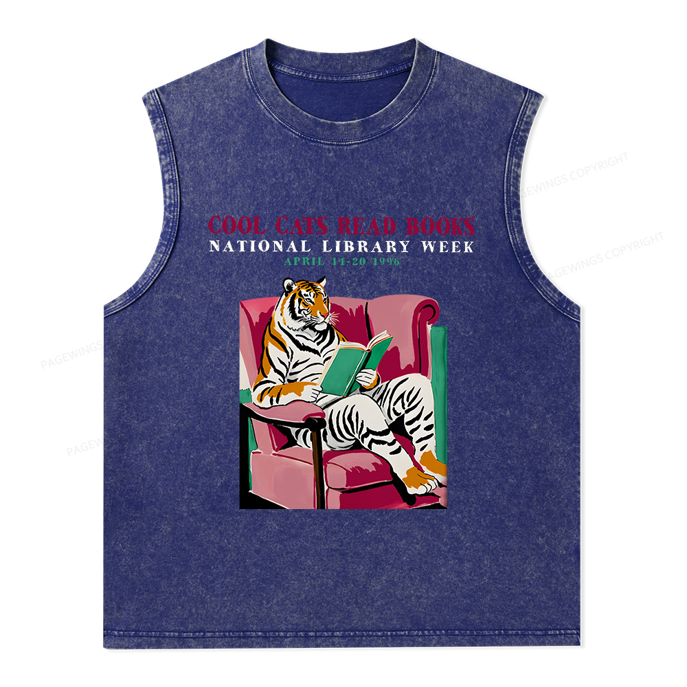 Pagewings ibrary Week Poster 1996 Unisex Washed Tank Top
