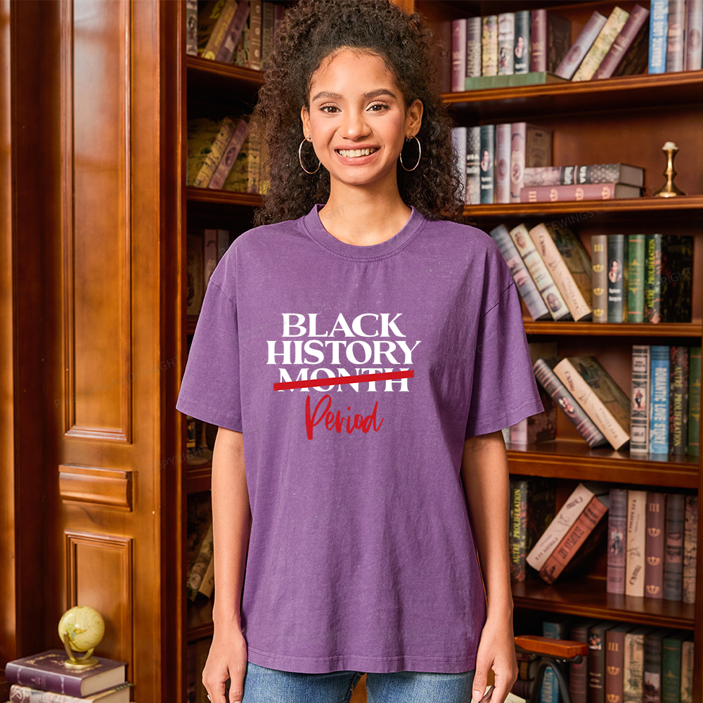 Pagewings Black History Month Period Unisex Washed T-shirt
