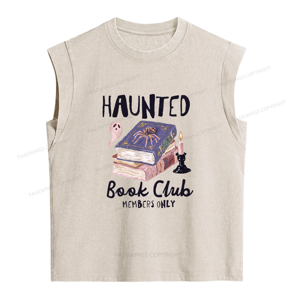 Pagewings Haunted Book Women's Washed Tank Top