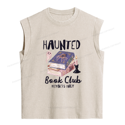Pagewings Haunted Book Women's Washed Tank Top