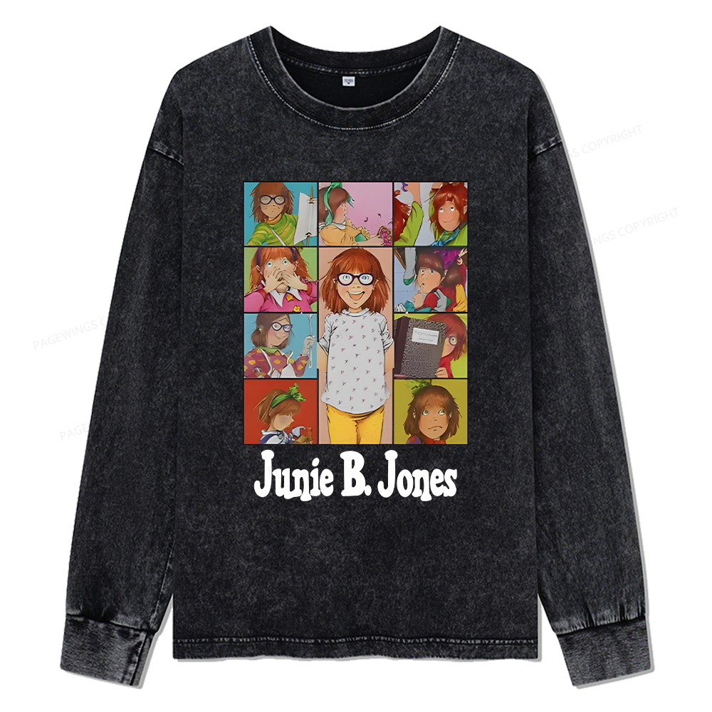 pagewings Junie B Jones Unisex Washed Long Sleeve T-shirt