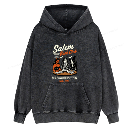 Pagewings Salem Book Club Unisex Washed Hoodie