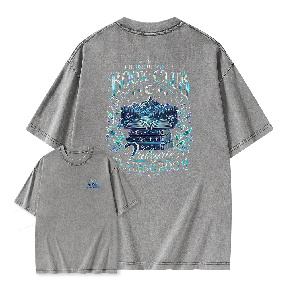 Pagewings House Of Wind Book Club Unisex Washed T-shirt