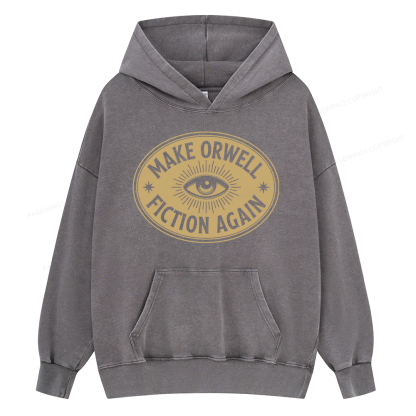 Pagewings Make Orwell Fiction Again Unisex Washed Hoodie