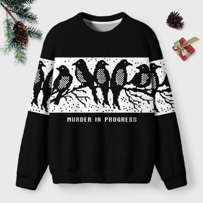 Pagewings Murder In Progress Unisex Ugly Light Knit Sweatshirt