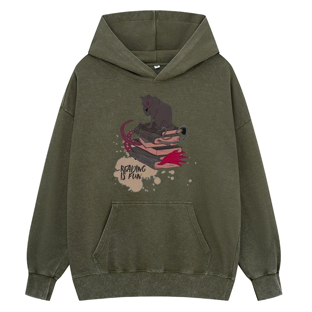 Pagewings Reading is Fun Unisex Washed Hoodie