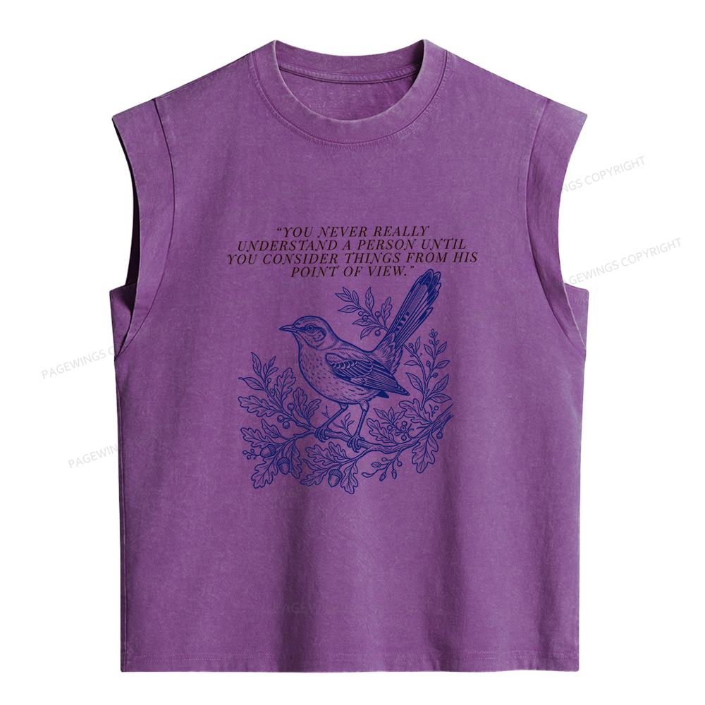 Pagewings Book Quote Women's Washed Tank Top