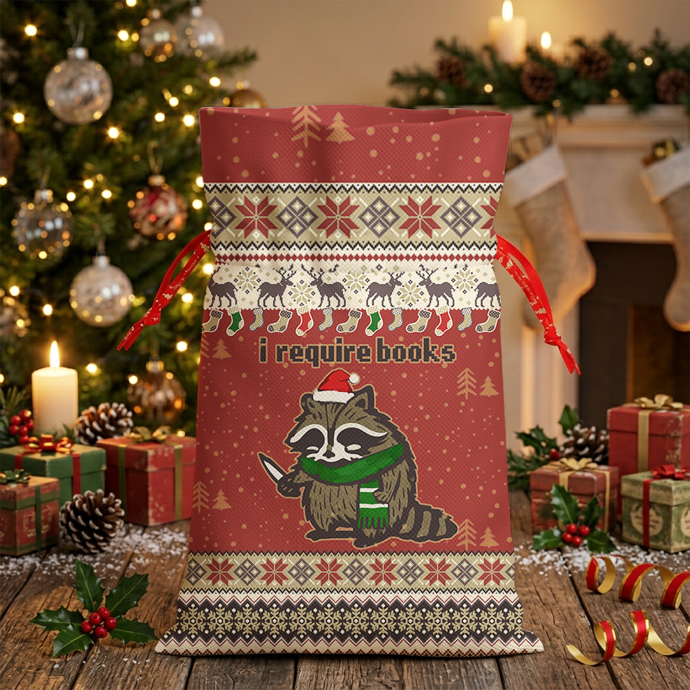Pagewings I Require Books Christmas Santa Sack