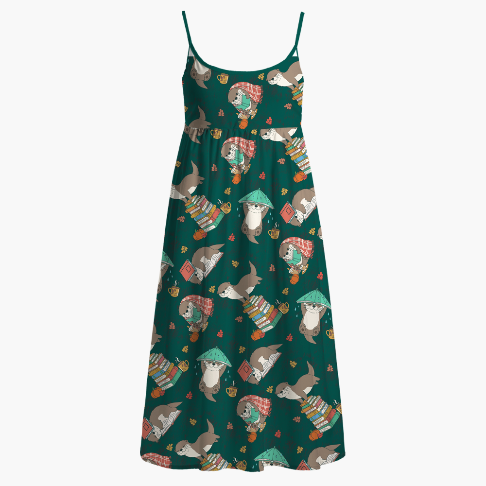 Pagewings Book Lover Printed Spaghetti Strap Midi Sundress