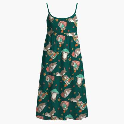 Pagewings Book Lover Printed Spaghetti Strap Midi Sundress