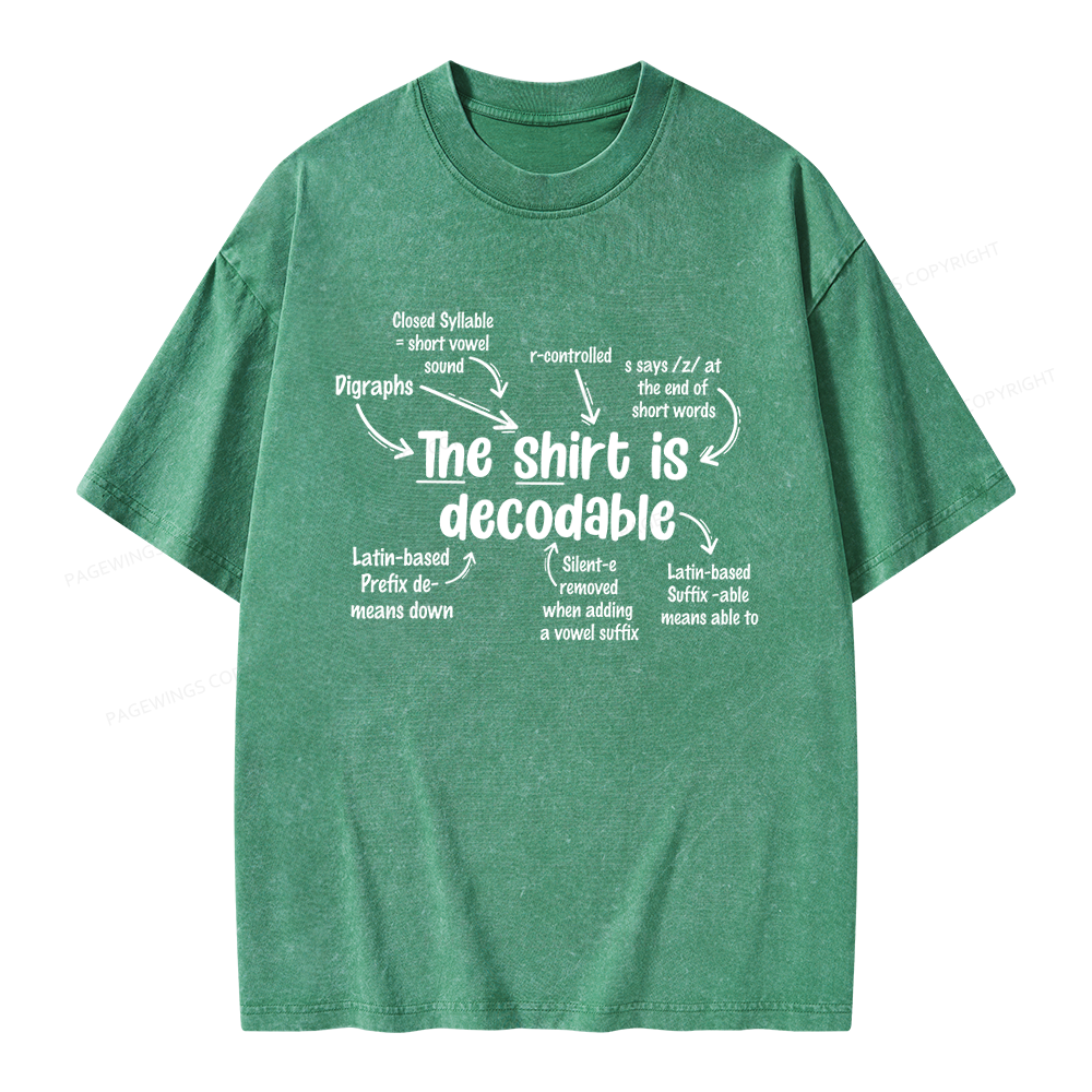 Pagewings The Shirt Is Decodable Unisex Washed T-shirt