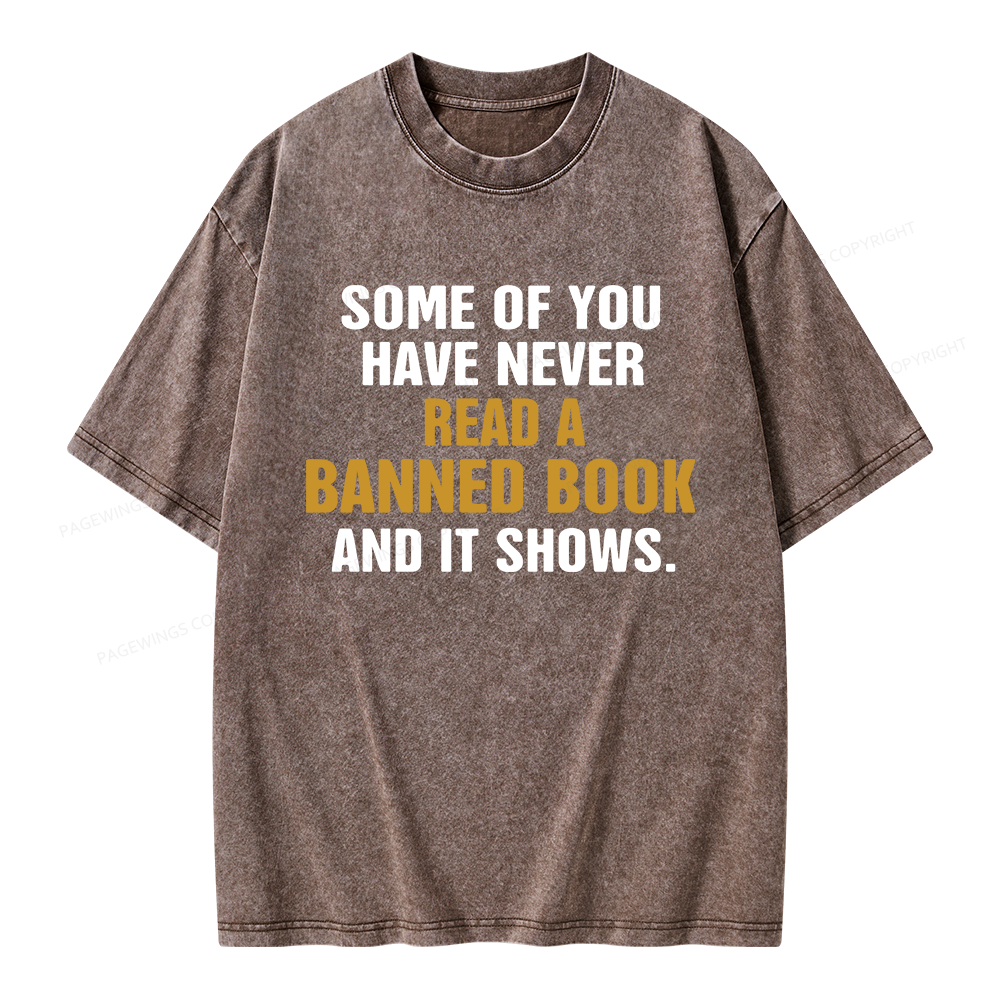 Pagewings Read Banned Books Unisex Washed T-shirt
