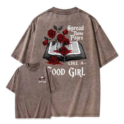 Pagewings Spread Those Pages Like a Good Girl Unisex Washed T-shirt
