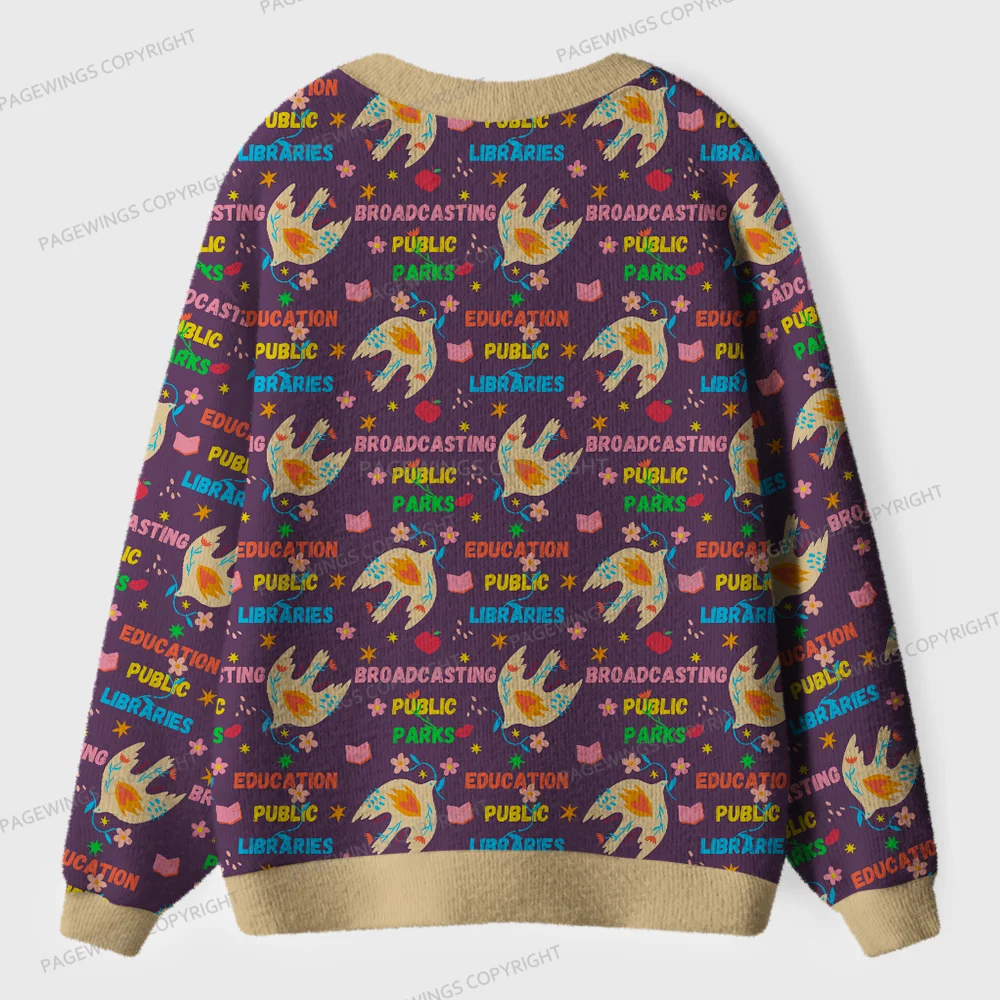 Pagewings Broadcasting Public Parks Unisex Ugly Cardigan Sweaters