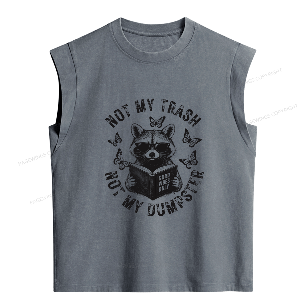 Pagewings Not My Trash Women's Washed Tank Top