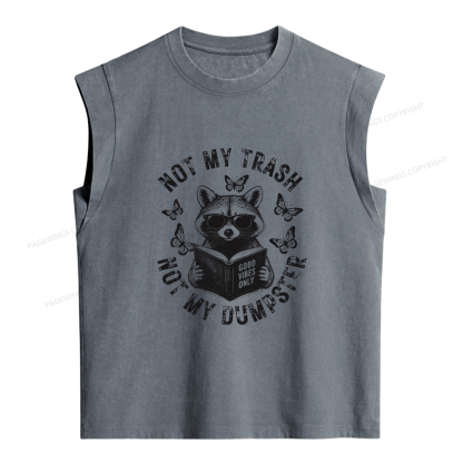 Pagewings Not My Trash Women's Washed Tank Top