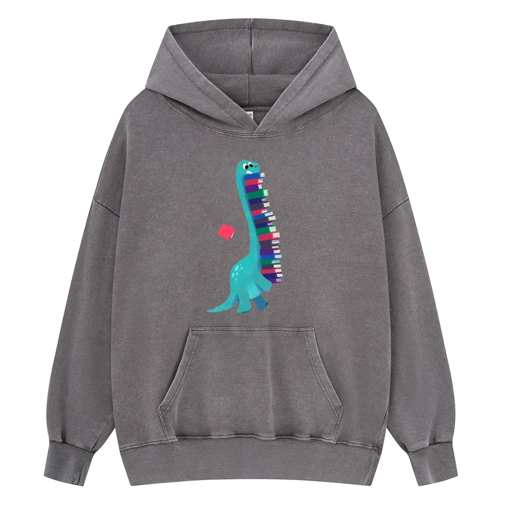 Pagewings Book Dinosaurs Unisex Washed Hoodie