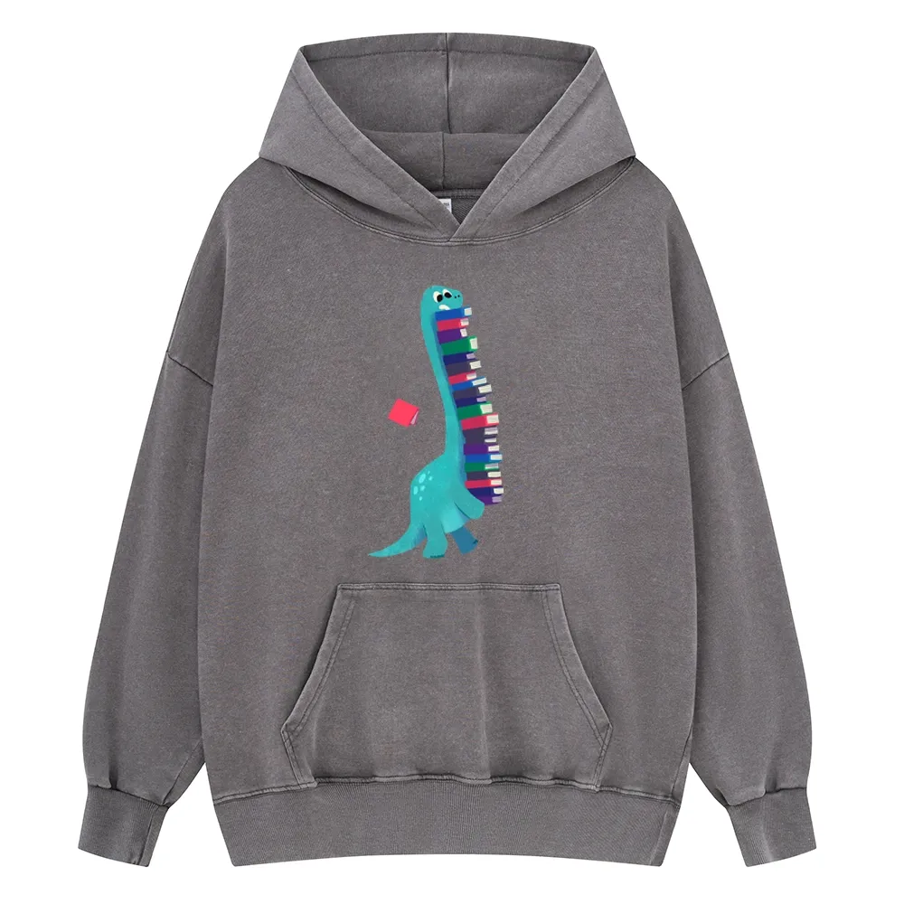 Pagewings Book Dinosaurs Unisex Washed Hoodie