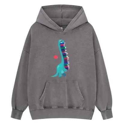 Pagewings Book Dinosaurs Unisex Washed Hoodie