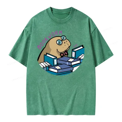 Pagewing Books Worm Unisex Washed T-shirt