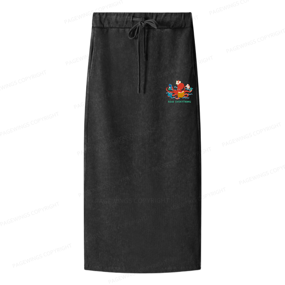 Pagewings Read Everything Women Washed Long Skirts