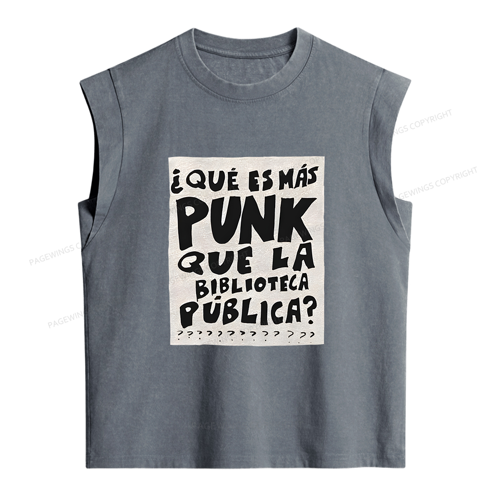 Pagewings What's More Punk Than The Public Library Women's Washed Tank Top