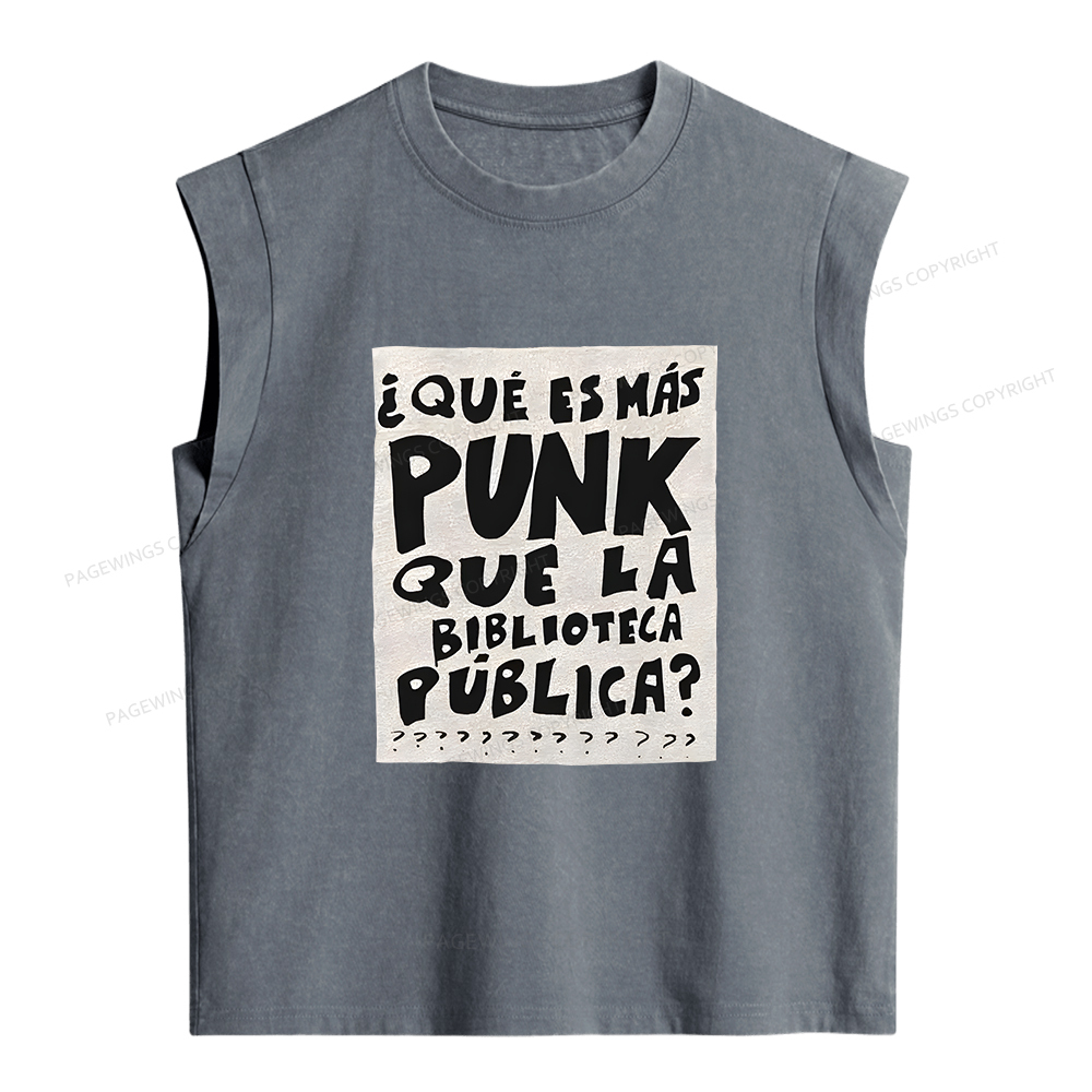 Pagewings What's More Punk Than The Public Library Women's Washed Tank Top