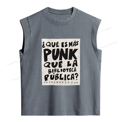 Pagewings What's More Punk Than The Public Library Women's Washed Tank Top