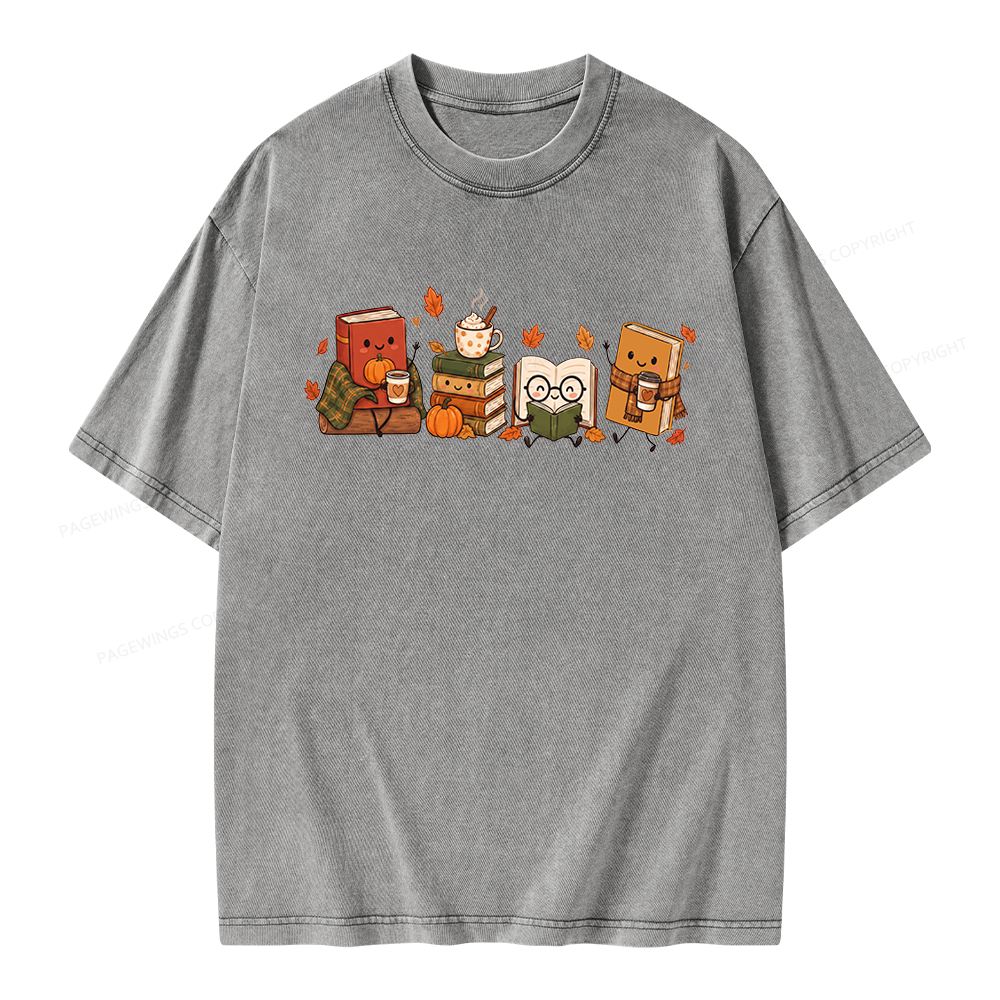 Pagewings Cozy Book Lover Unisex Washed T-shirt