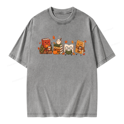 Pagewings Cozy Book Lover Unisex Washed T-shirt
