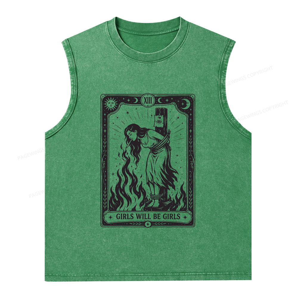 Pagewings Girls Will Be Girls Unisex Washed Tank Top