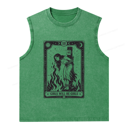 Pagewings Girls Will Be Girls Unisex Washed Tank Top