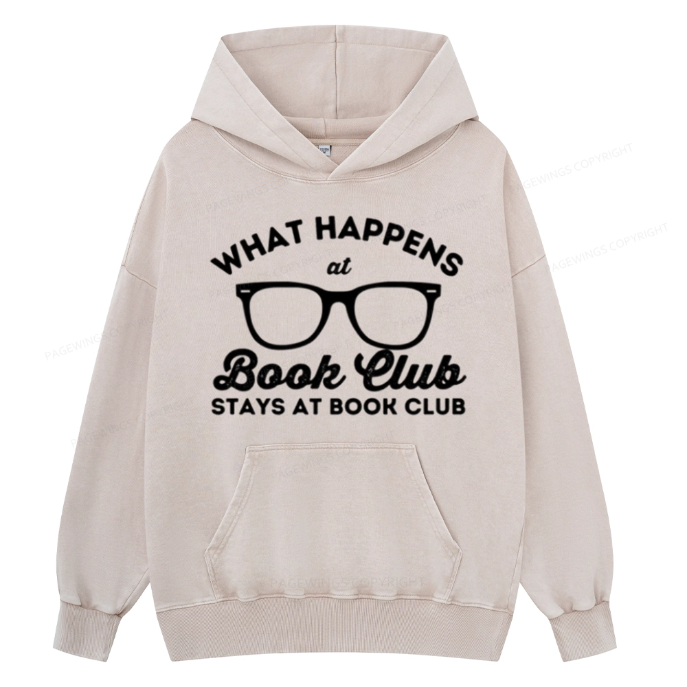 Pagewings What Happens At Book Club Unisex Washed Hoodie
