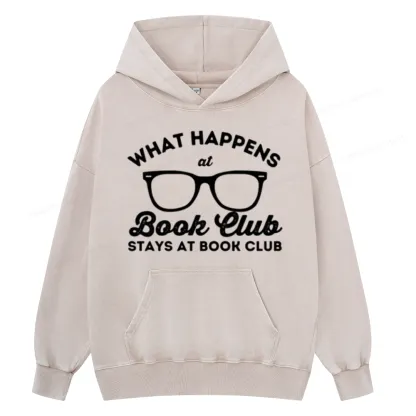 Pagewings What Happens At Book Club Unisex Washed Hoodie